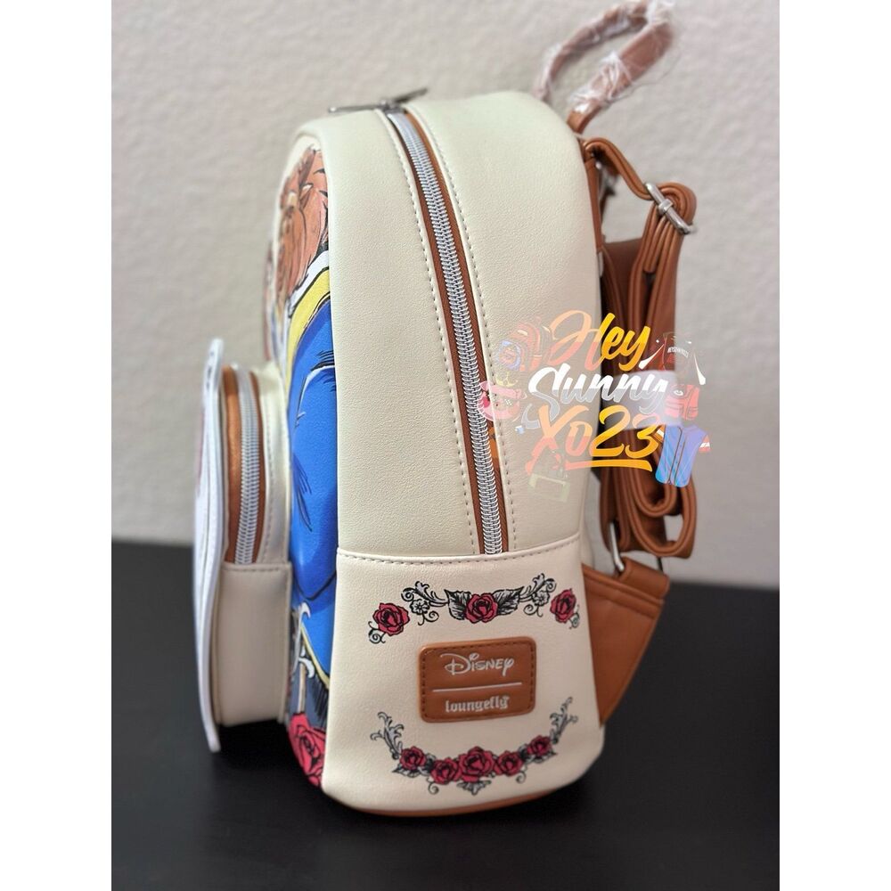 Loungefly Disney Beauty And The Beast Couple Rose Mini Backpack - Picture 2 of 4